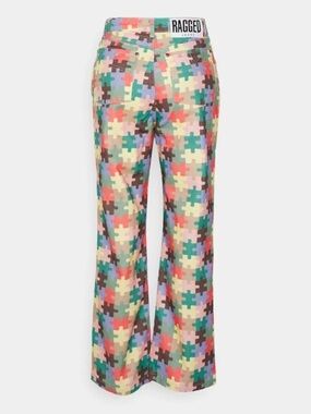 The Ragged Priest Puzzle Jeans Multicolor Wide Leg High Rise NWT Size 30